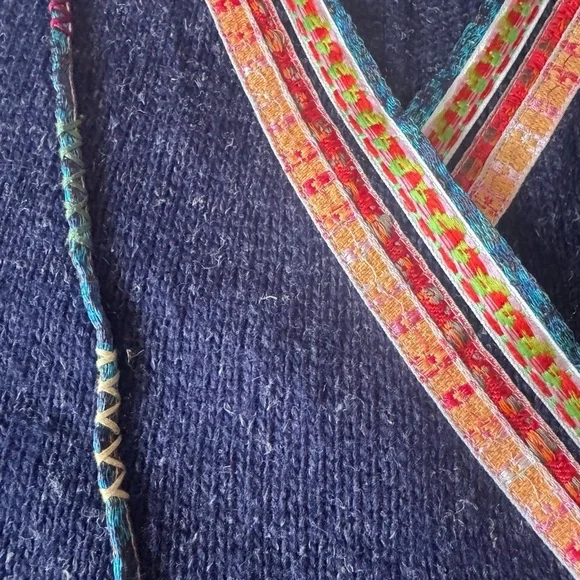 Anthropologie Moth Corn Wind Navy Kimono Cardigan Wrap Sweater women’s medium - Picture 10 of 17